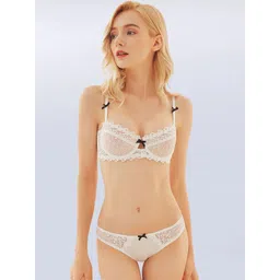 JC Collection Women White Self-Design Lingerie Set LS-QZM-9166-White-32B-picture-26