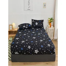JC HOME Black & White Graphic 140 TC Queen Bedsheet Set-picture-22