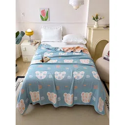 JC HOME Blue & White Cartoon Characters AC Room 350 GSM Single Bed Quilt-picture-10