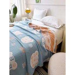 JC HOME Blue & White Cartoon Characters AC Room 350 GSM Single Bed Quilt image 5