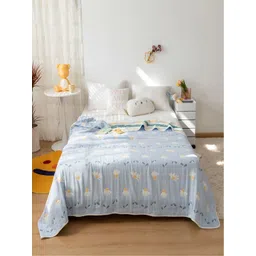 JC HOME Blue & White Cartoon Characters AC Room 400 GSM Single Bed Quilt-picture-33