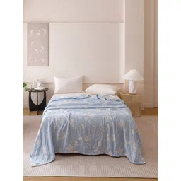 JC HOME Blue & White Floral AC Room 233 GSM Cotton Double Bed Quilt-picture-32