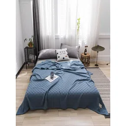 JC HOME Blue Geometric AC Room 300 GSM Double Bed Quilt-picture-20