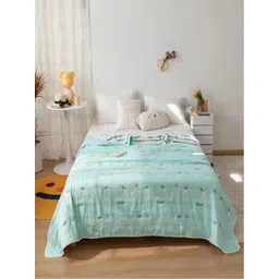 JC HOME Green & White Floral AC Room 400 GSM Single Bed Quilt-picture-38