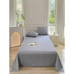 JC HOME Grey 150 TC King Bedsheet with 2 Pillow Covers 2.50 m x 2.30 m-picture-41