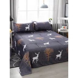 JC HOME Grey & Brown Printed King Size Bedding Set-picture-23