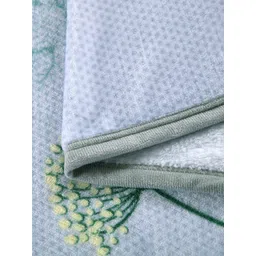 JC HOME Grey & Green Floral Summer 300 GSM Double Bed Blanket image 2