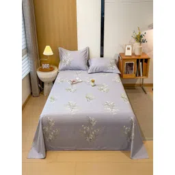 JC HOME Grey & Green Printed 140 TC King Bedsheet Set-2.0 m x 2.3 m-picture-23