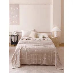 JC HOME Khaki & White Checked AC Room 233 GSM Double Bed Quilt-picture-39