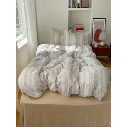 JC HOME Khaki Polycotton Double Queen Regular Bedding Set-picture-21