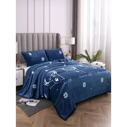 JC HOME Navy Blue & White Summer 300 GSM Double Bed Blanket-picture-36