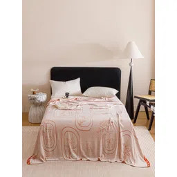 JC HOME Orange & White Floral 180 GSM AC Room Single Bed Quilt-picture-11