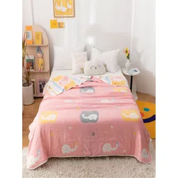 JC HOME Pink & White Cartoon Characters AC Room 400 GSM Single Bed Quilt-picture-38