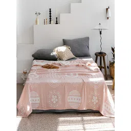 JC HOME Pink & White Floral AC Room 350 GSM Double Bed Quilt-picture-23