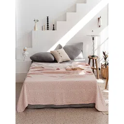 JC HOME Pink & White Geometric AC Room 350 GSM Double Bed Quilt-picture-24