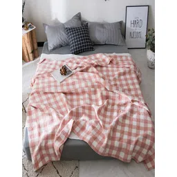 JC HOME Pink & White Geometric AC Room 350 GSM Single Bed Quilt-picture-29