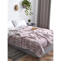 JC HOME Pink  White Geometric AC Room Single Bed Quilt-picture-18