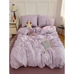 JC HOME Purple 4 Pieces Printed Single Bedding Set-picture-29