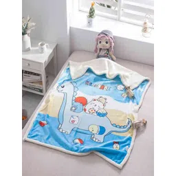 JC HOME White & Blue Cartoon Characters AC Room Single Bed Blanket-picture-35