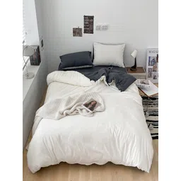 JC HOME White & Grey  4 Pieces AC Room Double King Bedding Set-picture-15