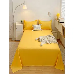 JC HOME Yellow 140 TC King Bedsheet 2.45 m x 2.5 m-image-20