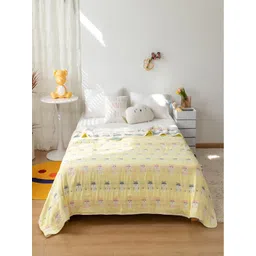 JC HOME Yellow & White Cartoon Characters AC Room 400 GSM Single Bed Quilt-picture-26