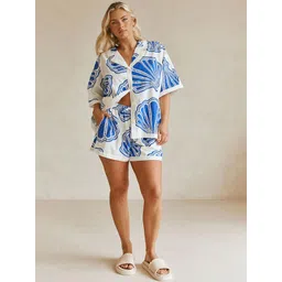 JC Mode Collared Neck Short Sleeves Shirt With Shorts Co-Ords image 1