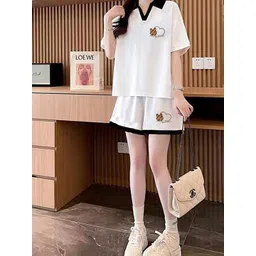 JC Mode Polo Collar Neck T-shirt With Shorts Co-Ords-picture-13