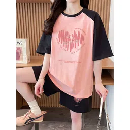 JC Mode Printed Round Neck T-Shirt With Shorts Co-Ords-picture-30