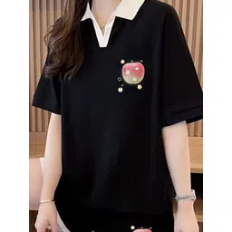 JC Mode Printed Shirt Collar Neck T-Shirt With Shorts Co-Ords image 5