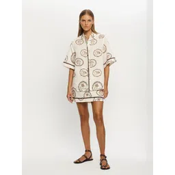 JC Mode Printed Shirt Collar Shirt With Skirt-picture-26