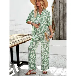 JC Mode Printed Shirt Collar Shirt With Trousers Co-Ords-picture-30