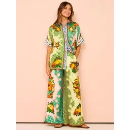 JC Mode Printed Shirt Collar Short Sleeves Shirt With Palazzo-picture-25