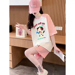 JC Mode Round Neck T-Shirt With Shorts Co-Ords Set-picture-31