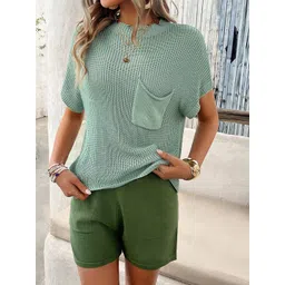 JC Mode Self-Design Round Neck Top With Shorts Co-Ords-picture-20