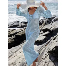 JC Mode Self-Design V-Neck Maxi Cover Up Top-picture-33