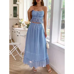 JC Mode Shoulder Straps Top With Skirt Co-Ords-picture-23