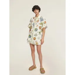 JC Mode Tropical Printed Shirt Collar Shirt & Shorts-picture-37