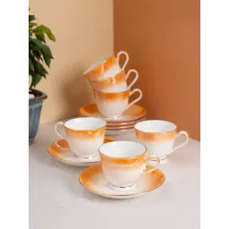 JCPL Fine Printed Orange Ceramic Cup & Saucer 180 ml - Set of 12-picture-46