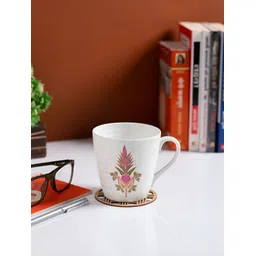 JCPL White & Pink 2 Pieces Printed Ceramic Glossy Mug Set 390 ml-picture-29