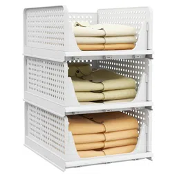 JD FRESH Polypropylene 3 Pieces Wardrobe Organizer for Storage Foldable - White-image-11