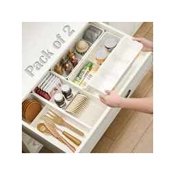 JD FRESH White 2 Pieces Kitchen Drawer Organisers-image-38