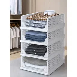JD FRESH White 4 Tier Crack Resistant Stackable Rack Organisers-image-26