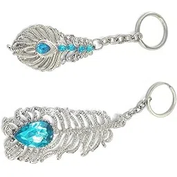 jdp novelty 2pcs Set of Oh My God OMG Metal Feather Keychain and Keyring. Key Chain ()-picture-13