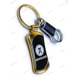 Jdp Novelty Metal Keychain with Hook Black Gold Colour for Advocate People Key Chain-picture-38