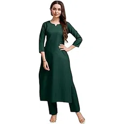 jds lifestyle Kurta Pant Set Latest and Stylish Silk Women's Kurti Set Party Suit Sets Solid Pattern A Line Kurta Set for Woman Kurta Set for Women Cotton-picture-50