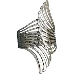jdx Silver Metal Adjustable Cuff Bangles for Women and Girls-picture-56