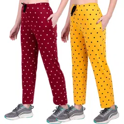 jeckward Pack of 2 Women Polka Print Multicolor Track Pants-picture-12