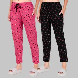 jeckward Pack of 2 Women Printed Multicolor Track Pants-picture-12