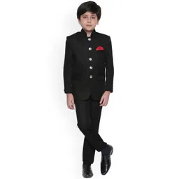 Jeetethnics Black Boys Solid Ethnic Suit-picture-32